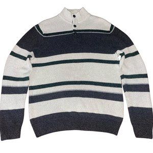 Chaps Ralph Lauren Colorblock Essential 1/4 Button Sweatshirt Mens Medium